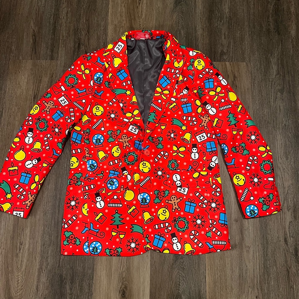 You Look Ugly Today Red Christmas Pattern Blazer